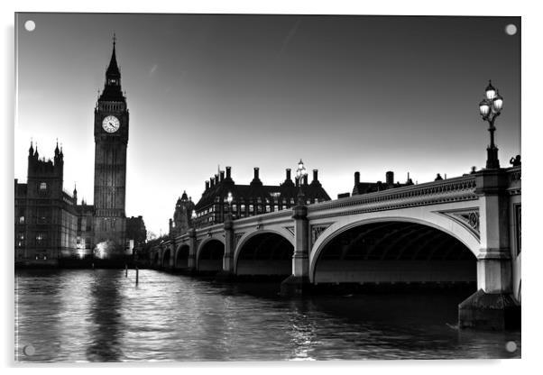  Westminster Bridge and Big Ben Acrylic by David Pyatt