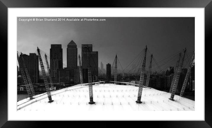  Rain Over The o2 Dome Framed Mounted Print by Brian Sharland