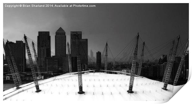  Rain Over The o2 Dome Print by Brian Sharland