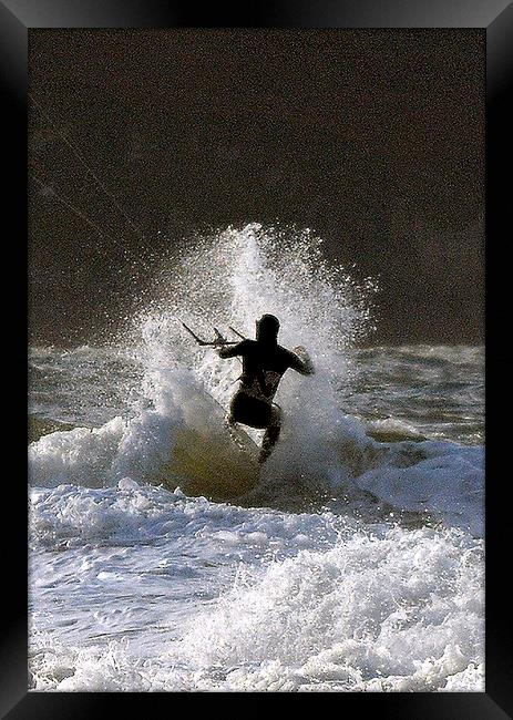 Kite Surfer  Framed Print by graham young