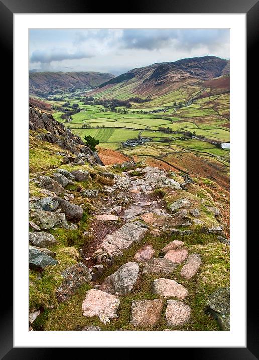  On Route Up Bowfell Framed Mounted Print by Gary Kenyon