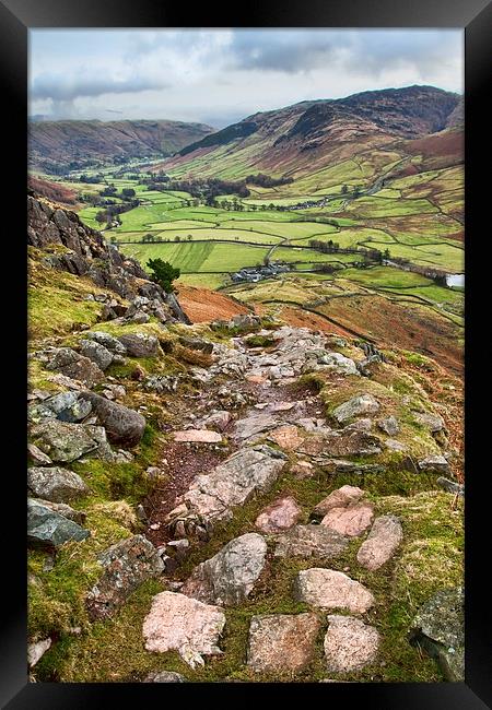  On Route Up Bowfell Framed Print by Gary Kenyon