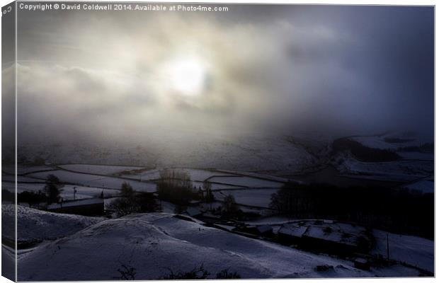  Two Pennine Farms Canvas Print by David Coldwell
