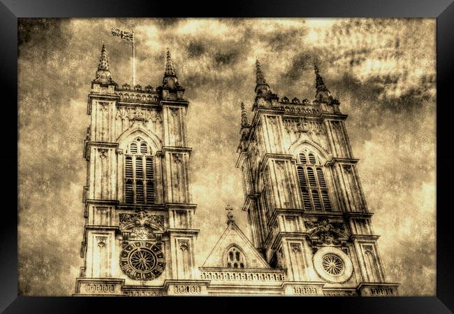  Westminster Abbey London Vintage Framed Print by David Pyatt