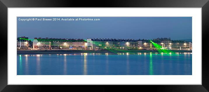  Weymouth Sea front at night in winter Framed Mounted Print by Paul Brewer