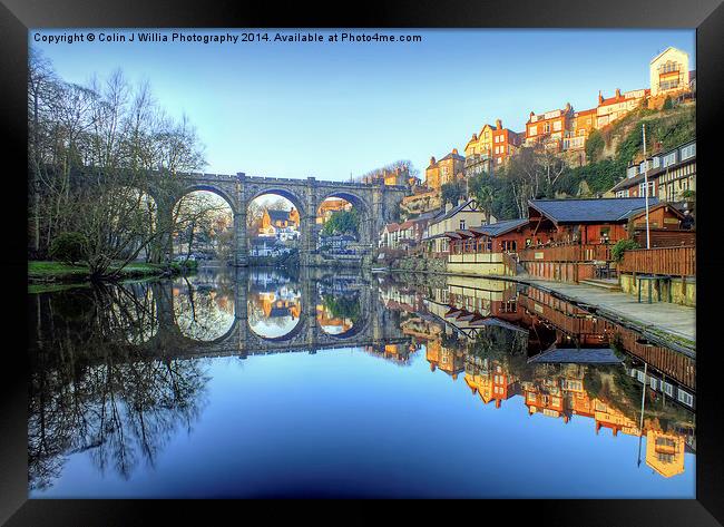  The Golden Hour Knaresborough Reflections  Framed Print by Colin Williams Photography