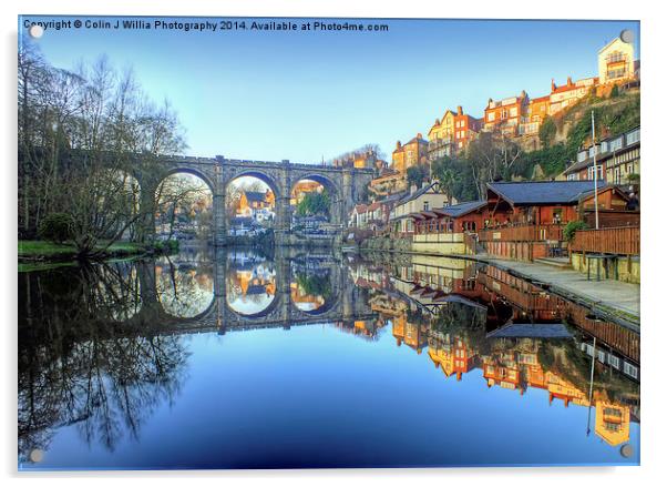  The Golden Hour Knaresborough Reflections  Acrylic by Colin Williams Photography