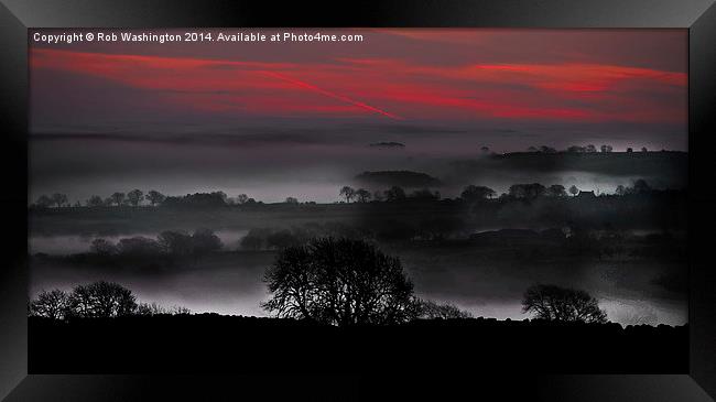  Misty morning sunrise Framed Print by Rob Washington