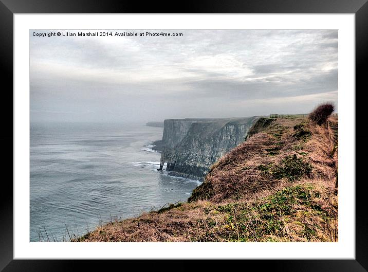  Misty Bempton Cliffs. Framed Mounted Print by Lilian Marshall