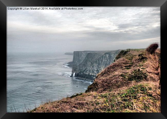  Misty Bempton Cliffs. Framed Print by Lilian Marshall