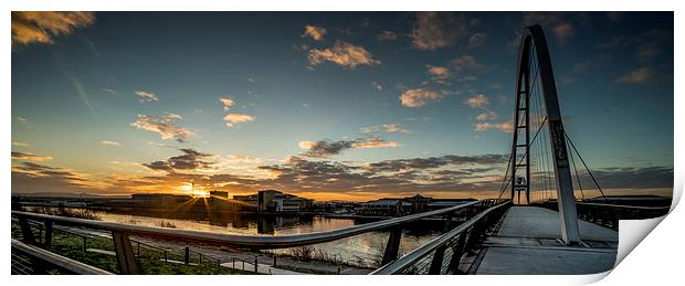 The Infinity Bridge at Dawn Panoramic Print by Dave Hudspeth Landscape Photography
