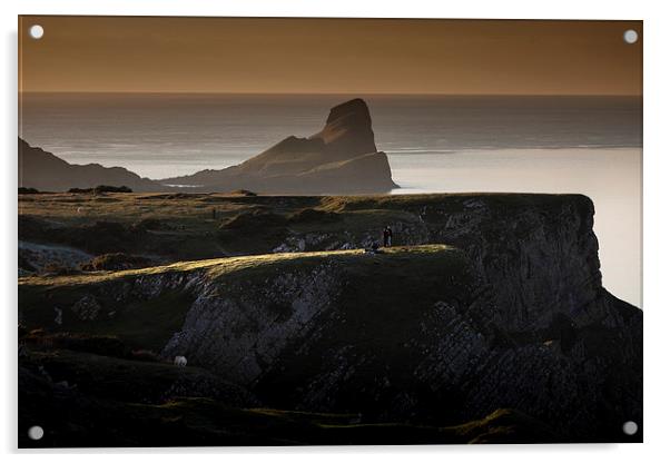  Worm's head on the Gower peninsular Acrylic by Leighton Collins