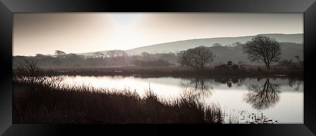  Early morning at Broad Pool North Gower Framed Print by Leighton Collins