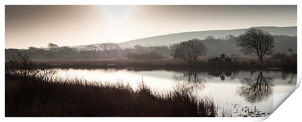  Early morning at Broad Pool North Gower Print by Leighton Collins