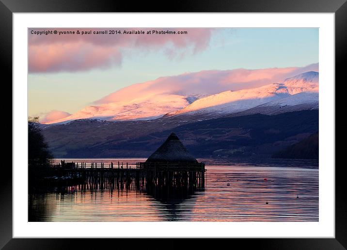  The Crannog at sunrise Framed Mounted Print by yvonne & paul carroll