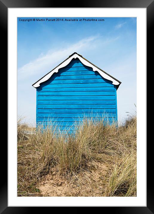 Blue Beach Hut Framed Mounted Print by Martin Parratt