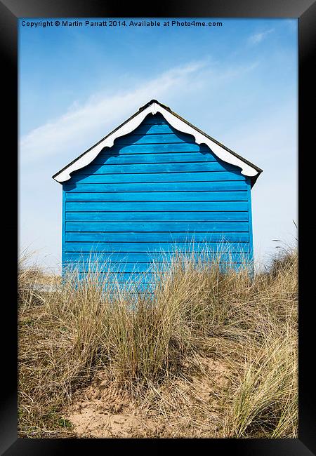 Blue Beach Hut Framed Print by Martin Parratt
