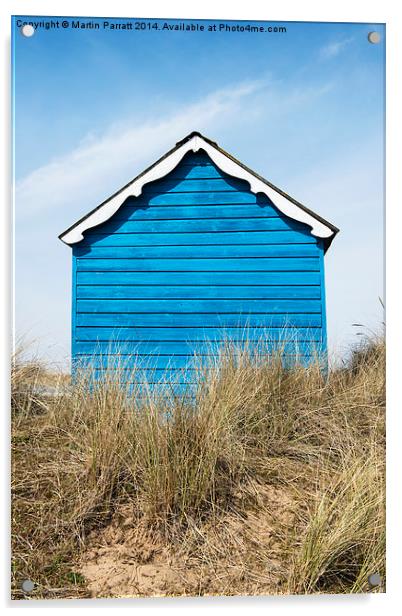 Blue Beach Hut Acrylic by Martin Parratt
