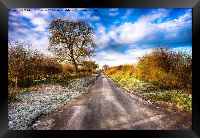 Ringstead Common Road Framed Print by Alan Simpson