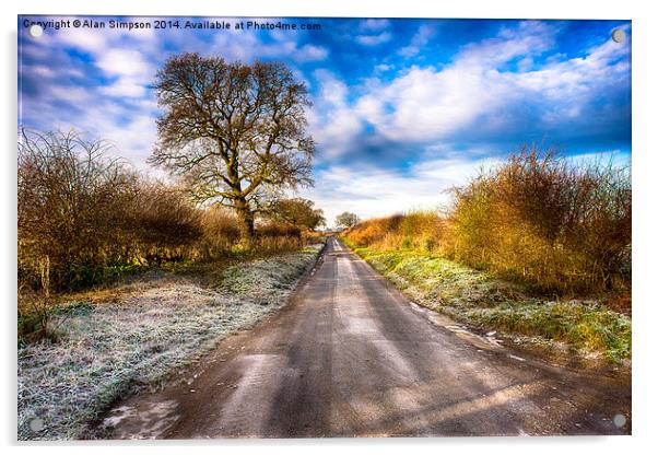 Ringstead Common Road Acrylic by Alan Simpson