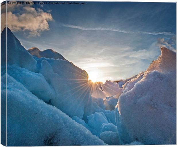  Ice Field and Sunburst Canvas Print by Iain Mavin