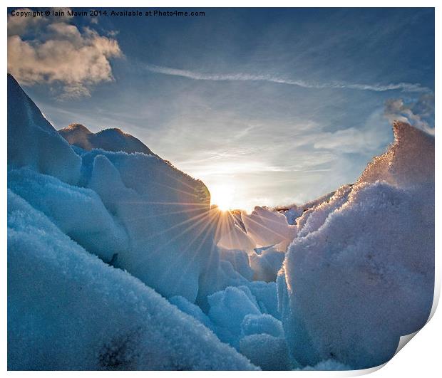  Ice Field and Sunburst Print by Iain Mavin
