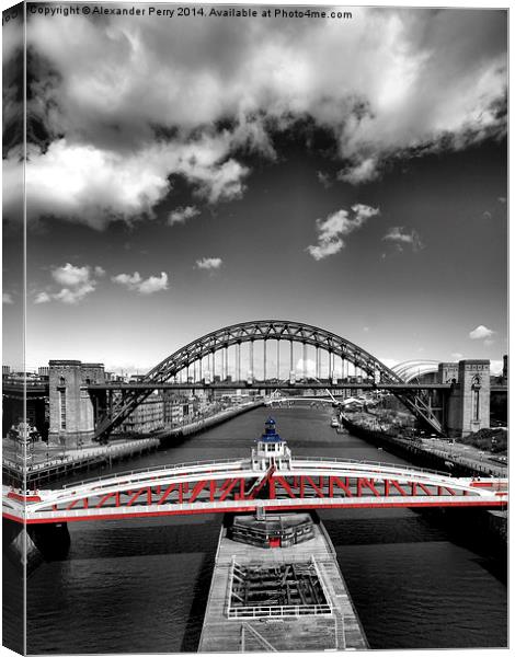  Swing Bridge, Newcastle upon Tyne Canvas Print by Alexander Perry