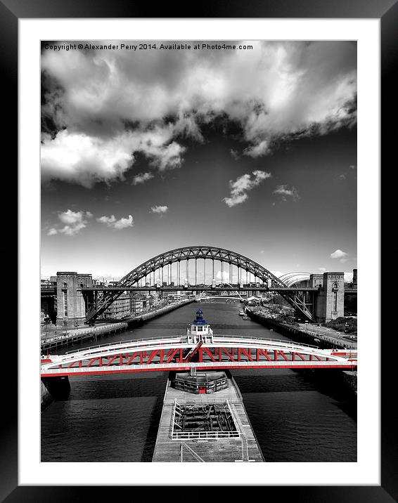  Swing Bridge, Newcastle upon Tyne Framed Mounted Print by Alexander Perry