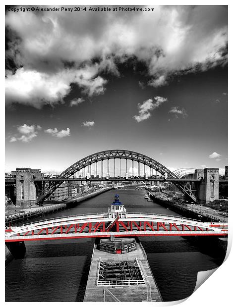  Swing Bridge, Newcastle upon Tyne Print by Alexander Perry