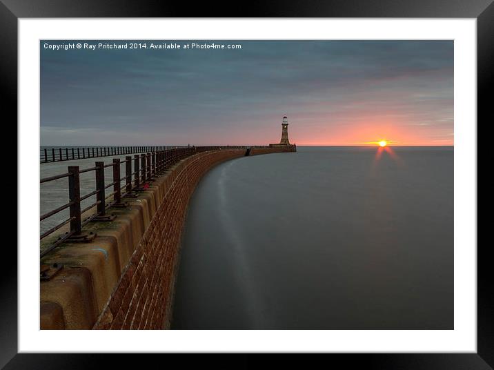  Sunrise On Roker Pier Framed Mounted Print by Ray Pritchard