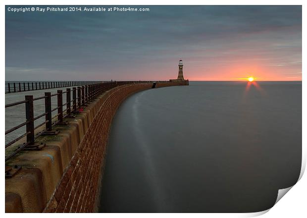  Sunrise On Roker Pier Print by Ray Pritchard
