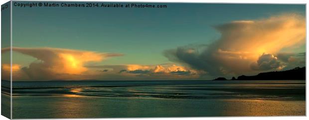  Storm Clouds Over The Gower Canvas Print by Martin Chambers
