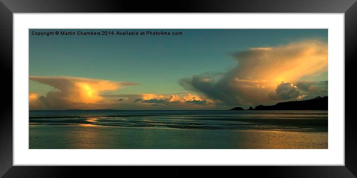  Storm Clouds Over The Gower Framed Mounted Print by Martin Chambers
