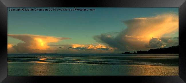  Storm Clouds Over The Gower Framed Print by Martin Chambers