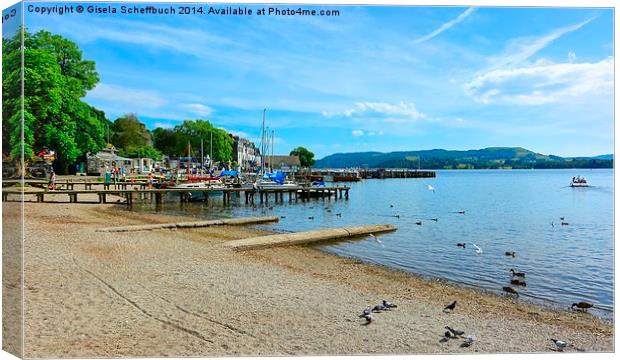  Ambleside at Windermere Canvas Print by Gisela Scheffbuch