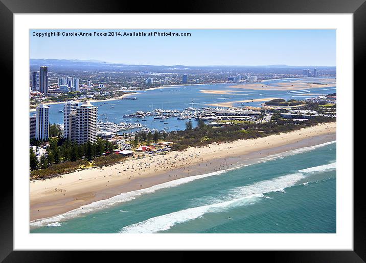 The Gold Coast & The Spit Framed Mounted Print by Carole-Anne Fooks