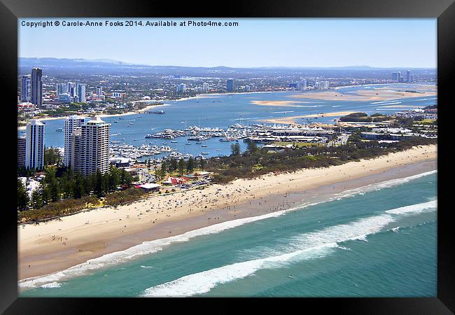 The Gold Coast & The Spit Framed Print by Carole-Anne Fooks