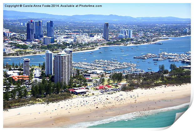  The Gold Coast & The Spit Print by Carole-Anne Fooks