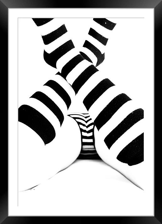 Stripes Framed Mounted Print by Gabor Pozsgai