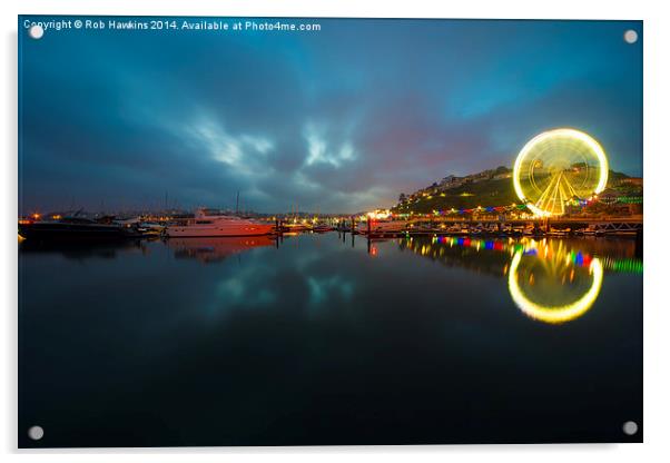  Torquay Harbour Twylight  Acrylic by Rob Hawkins