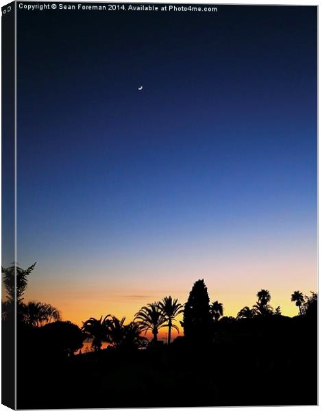  Sunset and moon Canvas Print by Sean Foreman
