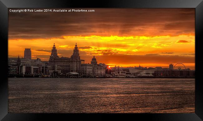  Liverpool sunrise Framed Print by Rob Lester