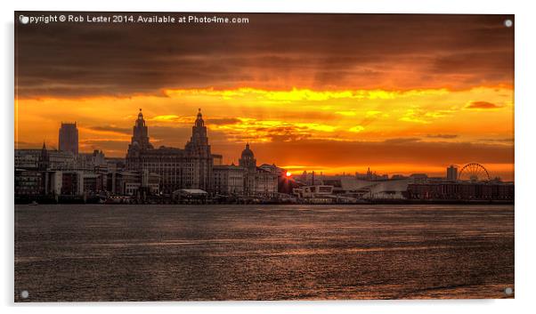  Liverpool sunrise Acrylic by Rob Lester