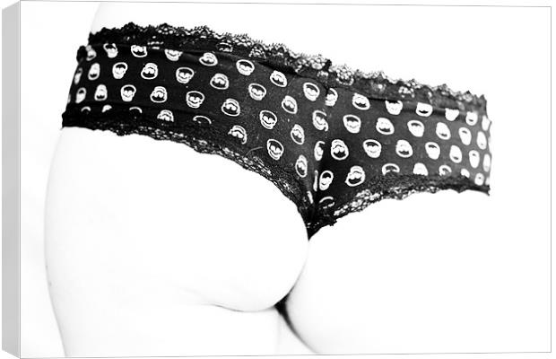 Funny female panties in black and white Canvas Print by Gabor Pozsgai