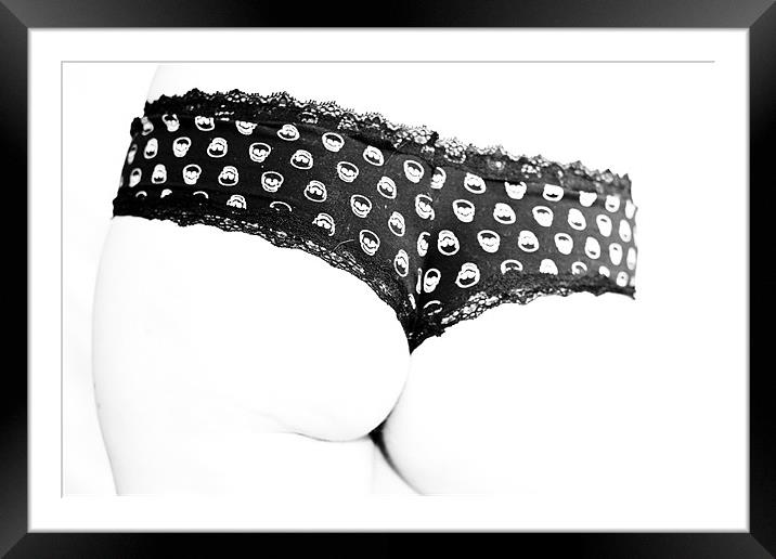 Funny female panties in black and white Framed Mounted Print by Gabor Pozsgai