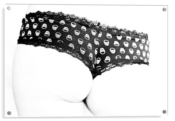 Funny female panties in black and white Acrylic by Gabor Pozsgai