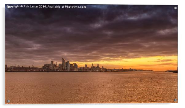  Mersey sunrise Acrylic by Rob Lester