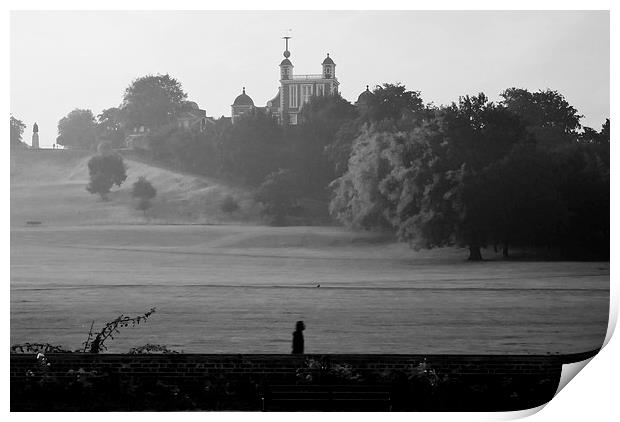 Greenwich Misty Morning Jog Print by David French