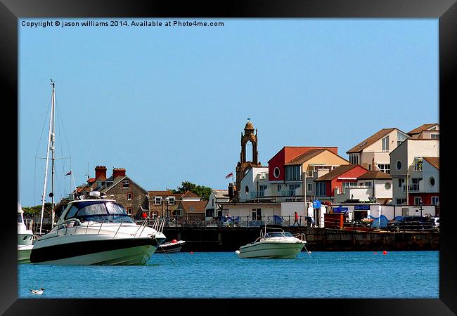 Swanage Seafront & Clock tower   Framed Print by Jason Williams