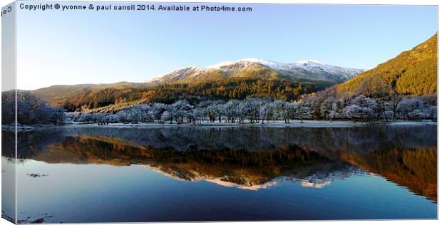  Reflections over Loch Lubnaig 2 Canvas Print by yvonne & paul carroll
